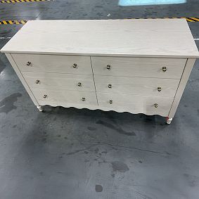 Open Box: Camille 6 Drawer Dresser (55&quot;W x 19&quot;D) - Bleached Bone