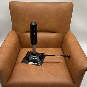 Open Box: Colby Swivel Desk Chair - Faux Leather Caramel, Bronze Base