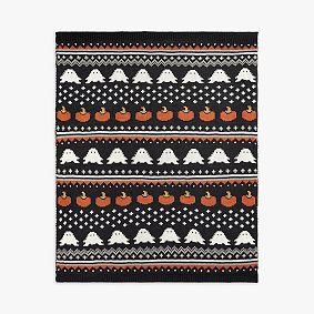 Gus the Ghost Knit Jacquard Sherpa Throw