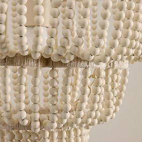 Wood Beaded Pendant (17")