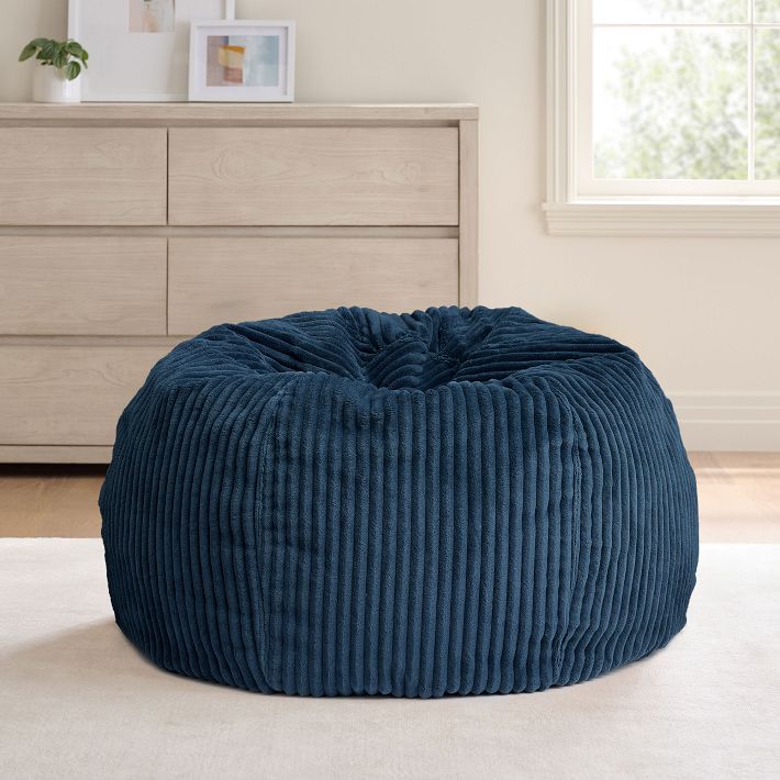Chamois Midnight Blue Bean Bag Chair | Pottery Barn Teen