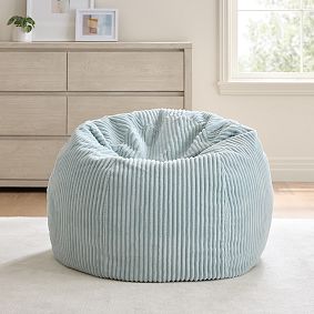 Chamois Porcelain Blue Bean Bag Chair Slipcover - Thumbnail 2