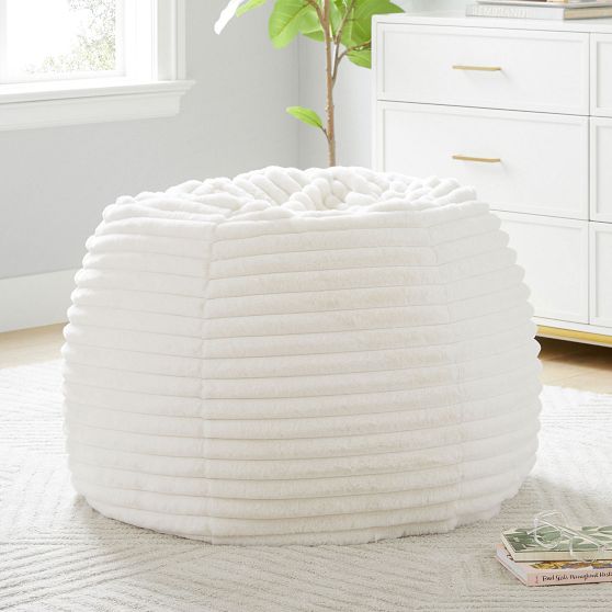 Large Channel Cloud Ivory Bean Bag Chair