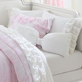 LoveShackFancy Eyelet Oversized Bow Pillow