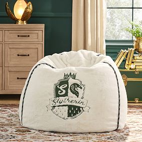 Large Harry Potter™ Slytherin™ Faux Fur Bean Bag Chair Slipcover Only