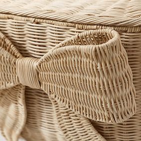 LoveShackFancy Woven Bow Lidded Trunk (23"x 15")