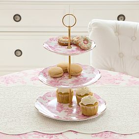 LoveShackFancy Porcelain Three-Tier Plate Stand