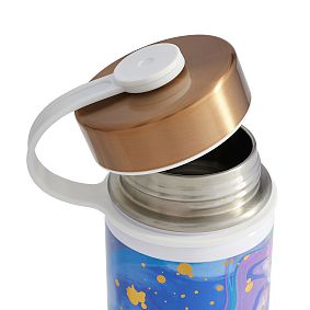 Color Flow Gold Metallic Deep Blue Slim Water Bottle