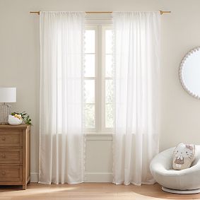 Hello Kitty® Crochet Trim Sheer Curtain - Set of 2