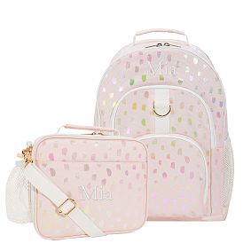 Gear-Up Iridescent Blush Brushstroke Backpack &amp; Cold Pack Lunch Bundle