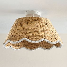 Hudson Scallop Rattan Flush Mount (18")