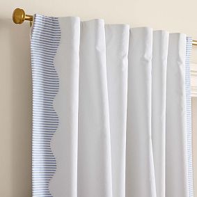 Striped Scallop Blackout Curtain