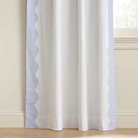 Striped Scallop Blackout Curtain