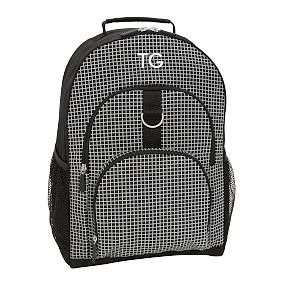 Gear-Up Reflective Grid Black Backpack, Large