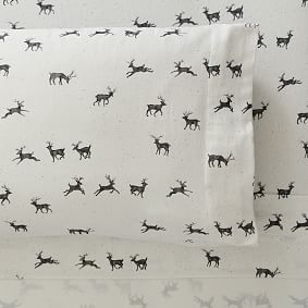 Rustic Reindeer Organic Flannel Sheet Set