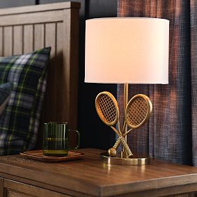 Gold Tennis Racket Table Lamp (18")