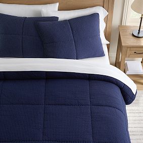 PB Teen Waffle Jersey Comforter - Thumbnail 4