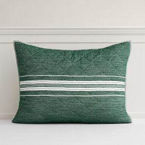 Windward Stripe Hunter Green Reversible Standard Sham