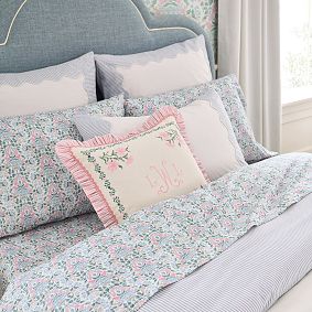 Floral Cross Stitch Pillow Cover