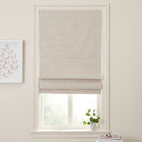Open Box: Evelyn Cordless Blackout Roman Shade, 26"W x 64"L - Flax
