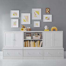 Cameron Triple Bookcase with Cabinets (88.5")