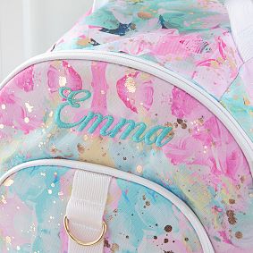 Gear-Up Dreamscape Gold Metallic Backpack and Cold Pack Lunch Box Bundle, Set of 3