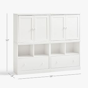 Cameron Bookcase with Cubby Drawer Base, Set of 2 (59")