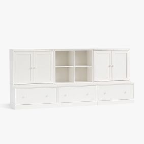 Cameron Triple Bookcase with Cabinets (88.5")
