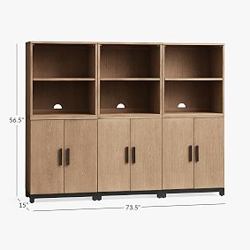 Kearny Wall Bookcase with Cabinet Storage (73.5")