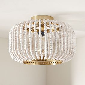 Remy Wood Bead Flush Mount