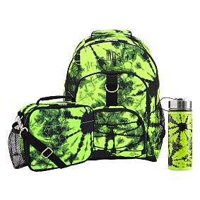 Santa Cruz Tie Dye Yellow and Black Backpack and Cold Pack Lunch Box Bundle, Set of 3