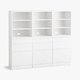 Bowen Triple Tall Bookcase with Drawers (63")