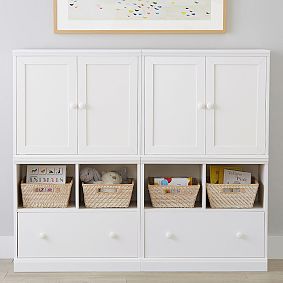 Cameron Bookcase with Cubby Drawer Base, Set of 2 (59")