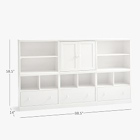 Cameron Single Cabinet Wall System with Mixed Shelves (88.5")