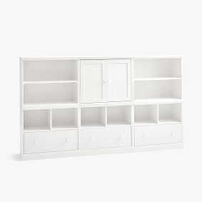 Cameron Single Cabinet Wall System with Mixed Shelves (88.5")