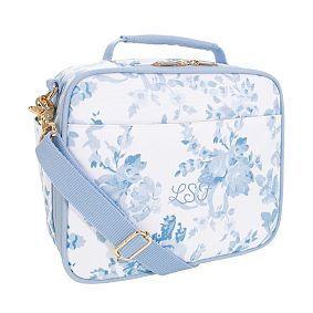 LoveShackFancy Blue Damask Backpack and Cold Pack Lunch Box Bundle, Set of 3
