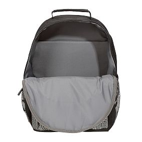 Gear-Up Reflective Grid Black Backpack &amp; Cold Pack Lunch Box Bundle