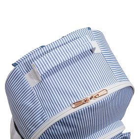 Gear-Up Le Petit Blue Bow Backpack &amp; Cold Pack Lunch Box Bundle