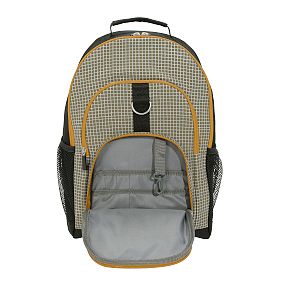 Gear-Up Reflective Grid Green Backpack &amp; Cold Pack Lunch Box Bundle