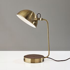 Brooks Wireless Charging Desk Lamp with USB (18")