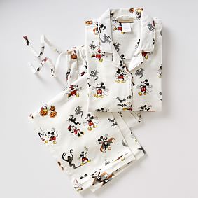 Disney Mickey Mouse Halloween Flannel Loose Fit Pajama Set