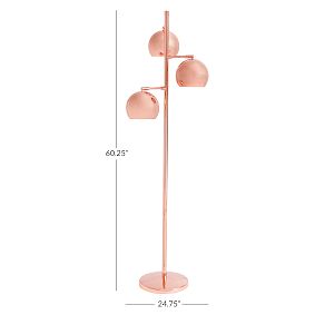 Rose Gold Metallic Spotlight Floor Lamp