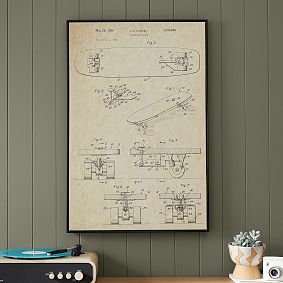 Skateboard Patent Framed Wall Art