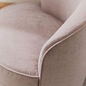 Distressed Velvet Light Pink Everly Vanity Swivel Chair
