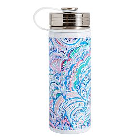 Lilly Pulitzer Happy As A Clam Backpack and Slim Water Bottle Bundle