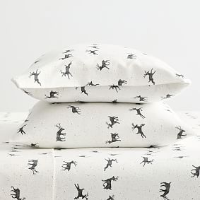 Rustic Reindeer Organic Flannel Sheet Set