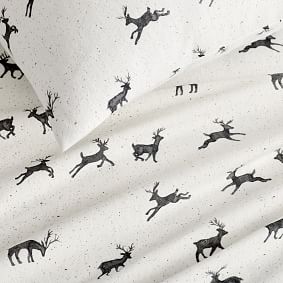 Rustic Reindeer Organic Flannel Sheet Set