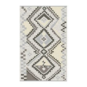 Shaggy Boho Diamond Wool Rug