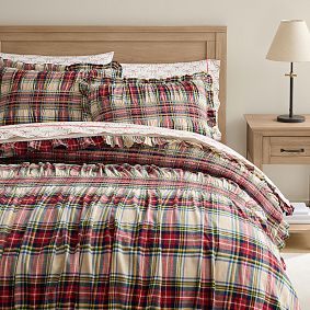 Holiday Plaid Smocked Comforter
