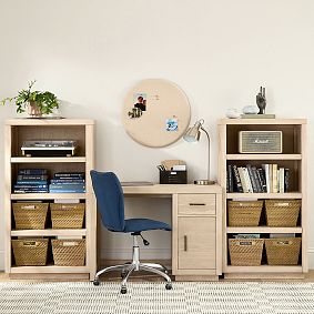Campbell Single Pedestal Storage Desk &amp; Bookcase Set (98")